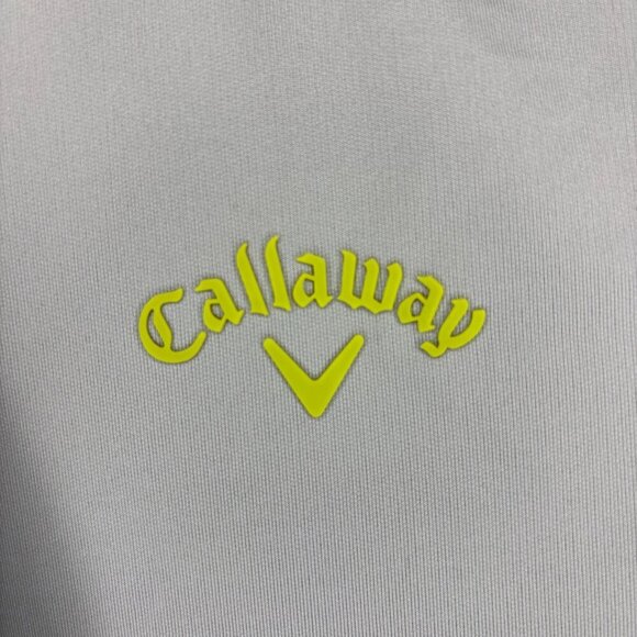 CALLAWAY Weather Series Men 1/4 Zip L Gray Yellow Long Sleeve Performance - Picture 4 of 5